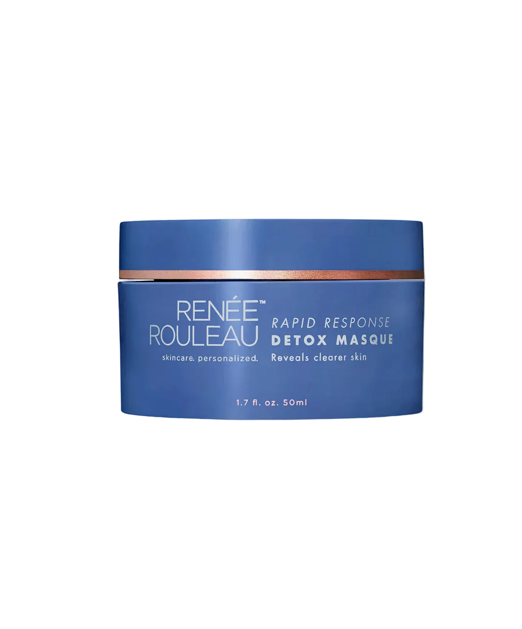 Blue jar of Renee Rouleau Rapid Response Detox Masque on a white background