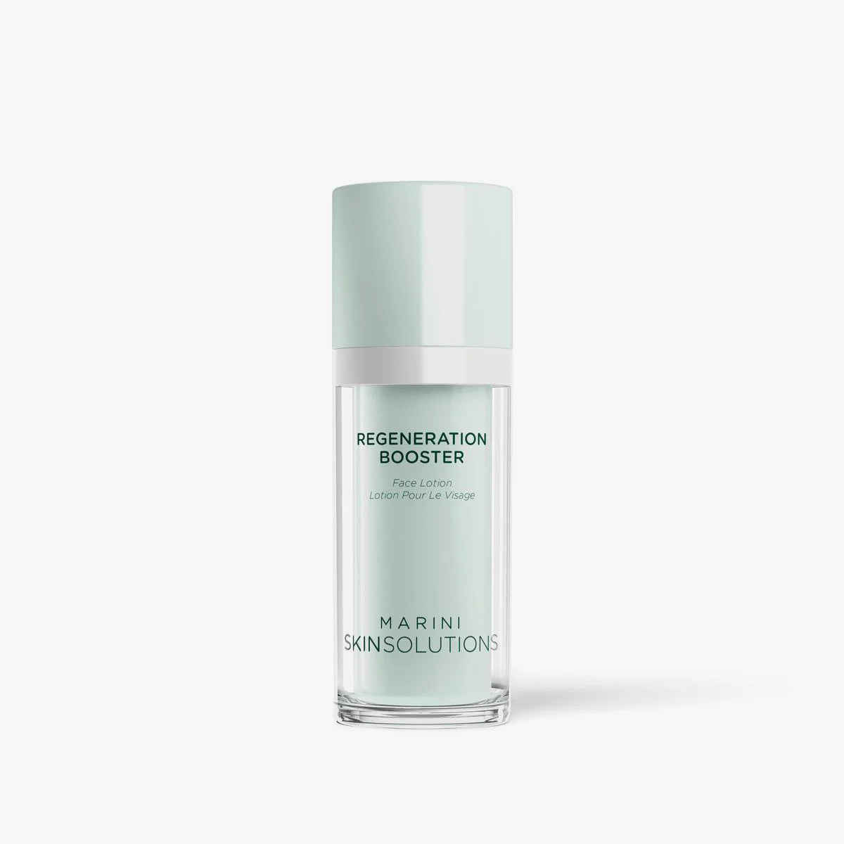 Skincare serum bottle labeled 'Marini Reboot' on a white background